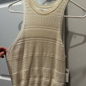 Abercrombie Cream Sleeveless Knit Top